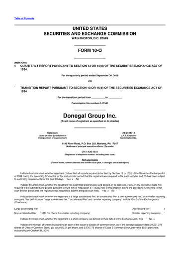 Thumbnail Donegal Group 10-Q Quarterly Report FY2016 