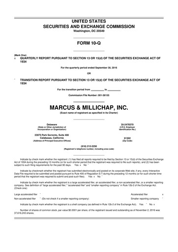 Thumbnail Marcus & Millichap 10-Q Quarterly Report FY2016 