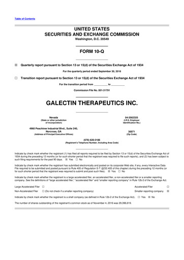 Vorschaubild Galectin Therapeutics 10-Q Quartalsbericht 2016 