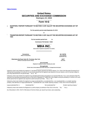 Thumbnail MBIA 10-Q Quarterly Report FY2016 