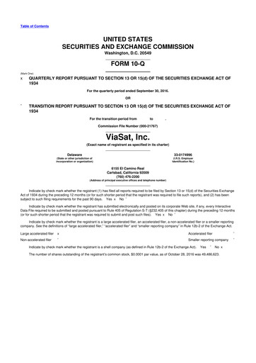 Thumbnail ViaSat 10-Q Quarterly Report FY2017 
