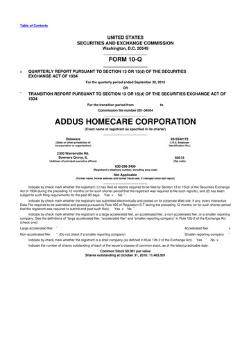 Thumbnail 
Addus HomeCare 10-Q Quarterly Report FY2016 