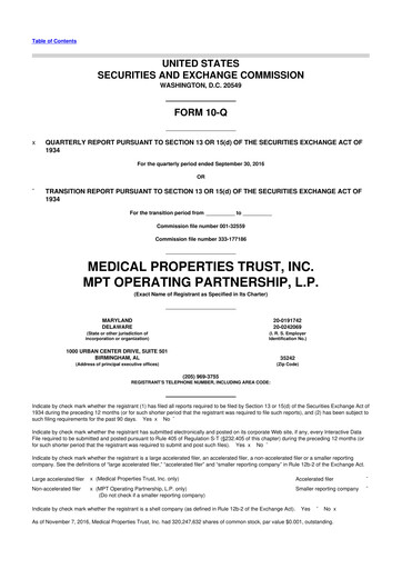 Vorschaubild Medical Properties Trust
 10-Q Quartalsbericht  