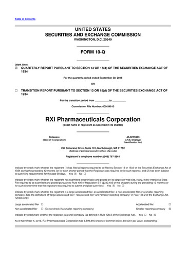Vorschaubild Phio Pharmaceuticals 10-Q Quartalsbericht 2016 