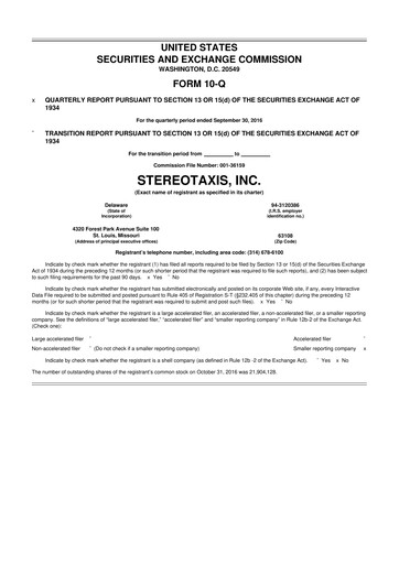 Thumbnail Stereotaxis 10-Q Quarterly Report FY2016 