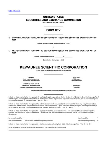 Thumbnail Kewaunee Scientific Corporation 10-Q Quarterly Report FY2017 