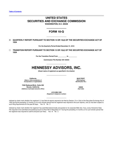 Thumbnail Hennessy Advisors 10-Q Quarterly Report FY2017 