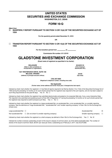 Thumbnail Gladstone Investment 10-Q Quarterly Report FY 