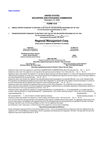 Thumbnail Regional Management Corp.
 10-K Annual Report 2016
