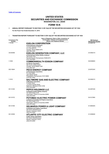Thumbnail Exelon Corporation 10-K Annual Report 2016