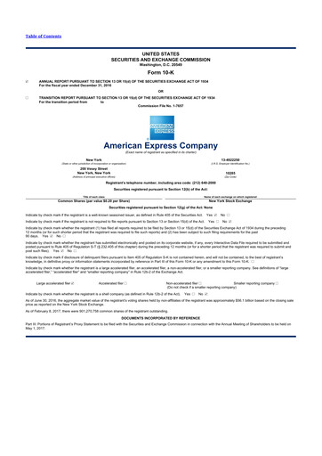 Thumbnail American Express 10-K Annual Report 2016