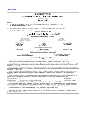 Thumbnail LyondellBasell 10-K Annual Report 2016