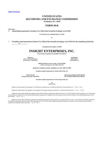 Thumbnail Insight Enterprises
 10-K Annual Report 2016