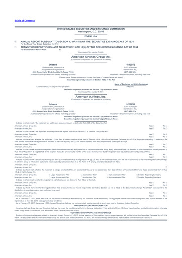 Thumbnail American Airlines 10-K Annual Report 