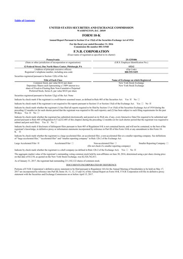 Thumbnail F.N.B. Corporation
 10-K Annual Report 2016