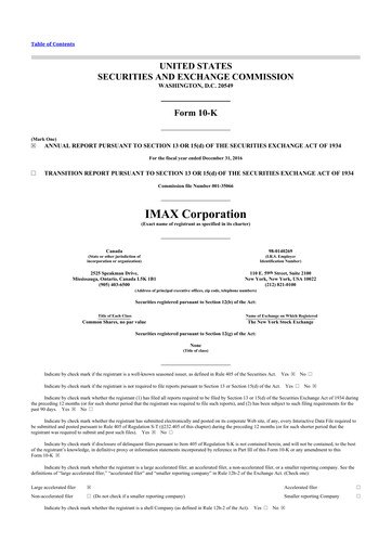 Thumbnail Imax Corp 10-K Annual Report 2016