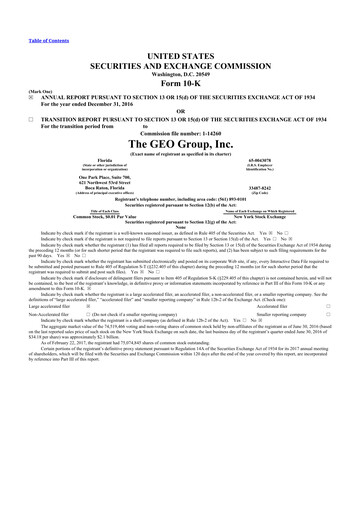 Thumbnail Geo Group 10-K Annual Report 2016