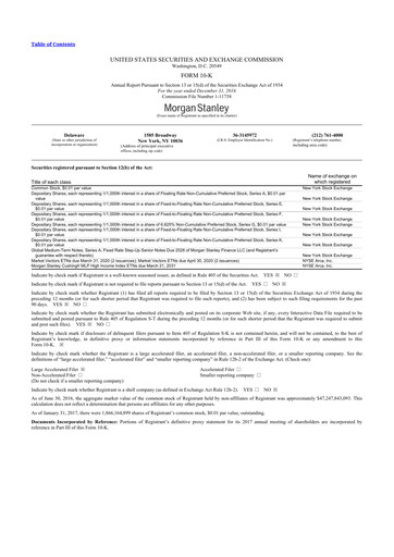 Thumbnail Morgan Stanley 10-K Annual Report 2016
