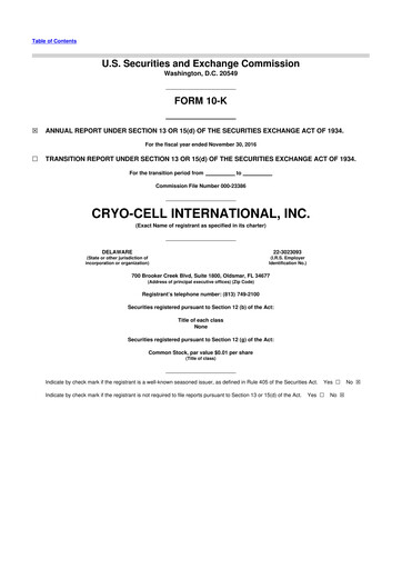 Thumbnail Cryo-Cell International 10-K Annual Report 2016