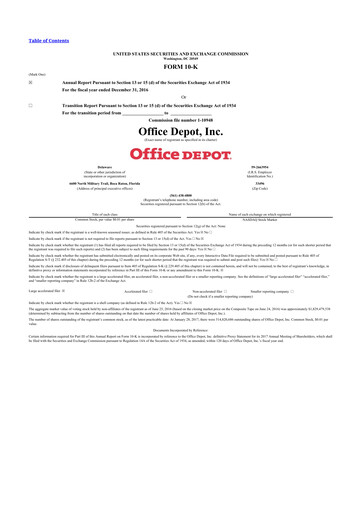 Thumbnail The ODP Corporation
 10-K Annual Report 2016