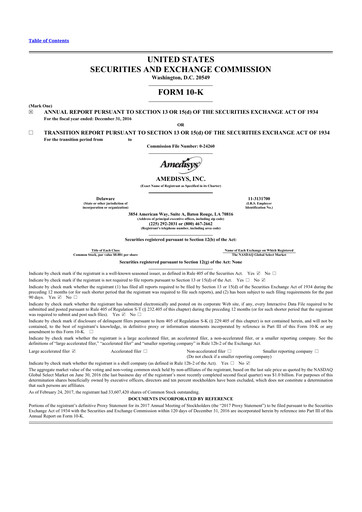 Thumbnail Amedisys 10-K Annual Report 2016