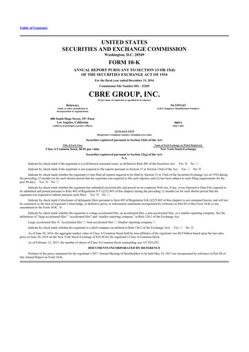 Thumbnail CBRE Group
 10-K Annual Report 2016