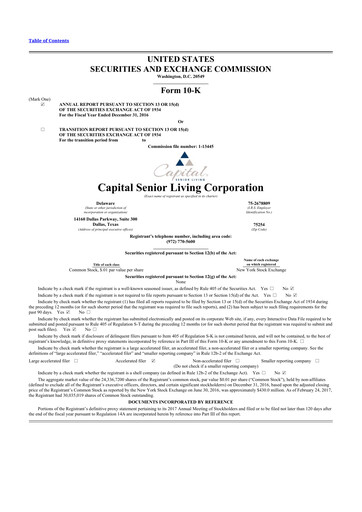 Vorschaubild Sonida Senior Living 10-K Jahresbericht 2016