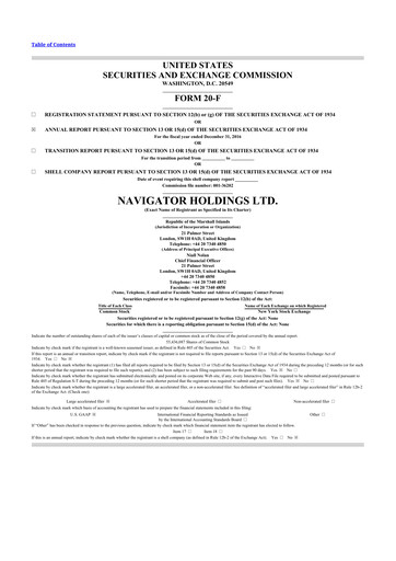 Thumbnail Navigator Holdings 20-F Annual Report 2016