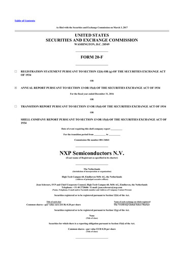 Thumbnail NXP Semiconductors 20-F Annual Report 2016