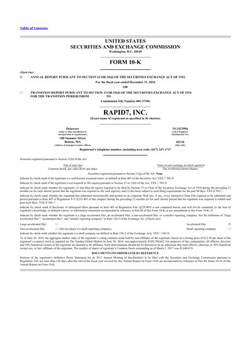 Thumbnail Rapid7 10-K Annual Report 2016