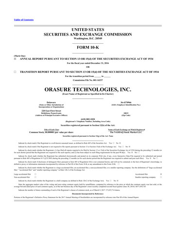Thumbnail OraSure Technologies 10-K Annual Report 2016