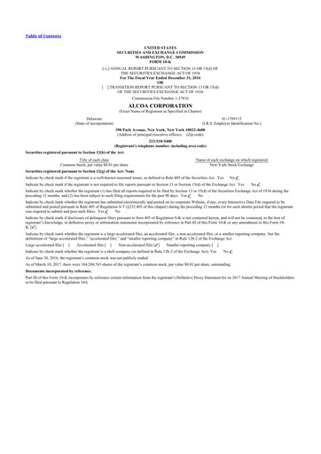 Thumbnail Alcoa 10-K Annual Report 2016