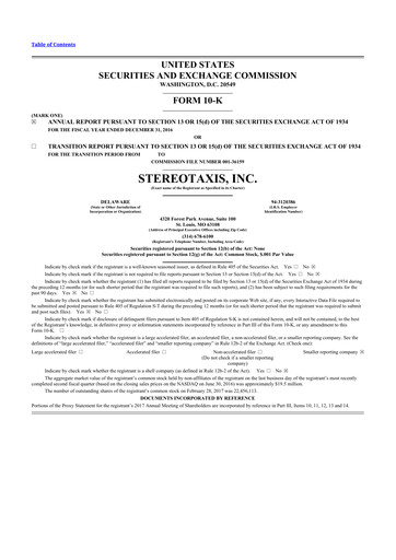 Thumbnail Stereotaxis 10-K Annual Report 2016