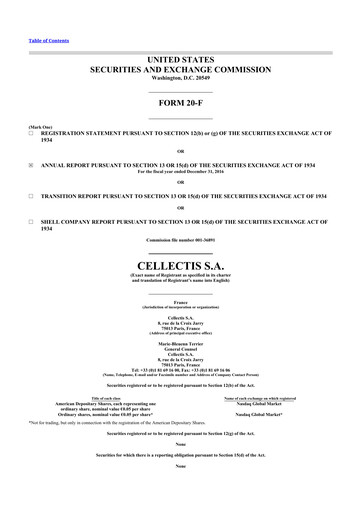 Vorschaubild Cellectis 20-F Jahresbericht 