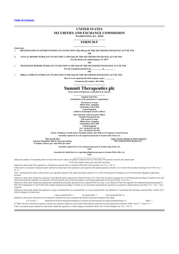 Vorschaubild Summit Therapeutics
 20-F Jahresbericht 