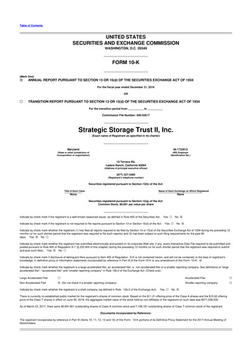 Thumbnail SmartStop Self Storage REIT 10-K Annual Report 2016