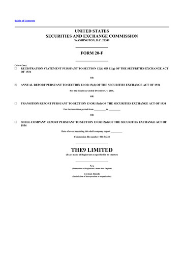 Thumbnail The9 20-F Annual Report 2016