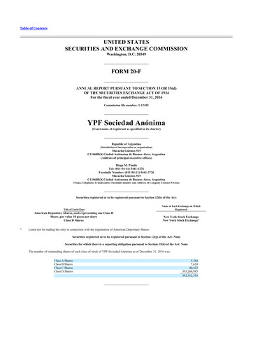 Thumbnail YPF S.A. 20-F Annual Report 