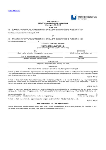 Miniature Worthington Enterprises 10-Q Rapport trimestriel 2017 