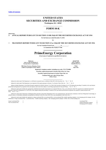 Thumbnail PrimeEnergy Resources 10-K Annual Report 2016