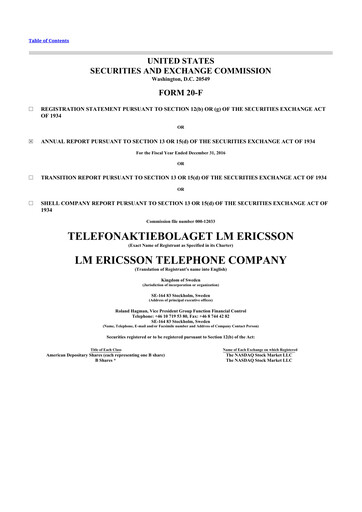 Vorschaubild Ericsson 20-F Jahresbericht 
