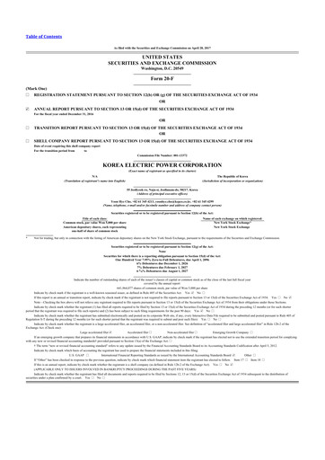 Thumbnail Korea Electric Power 20-F Annual Report 