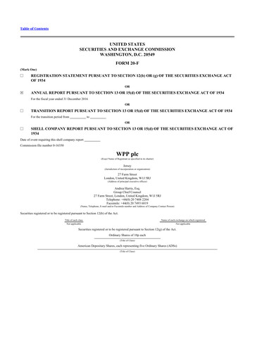 Thumbnail WPP 20-F Annual Report 