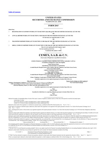 Vorschaubild Cemex 20-F Jahresbericht 