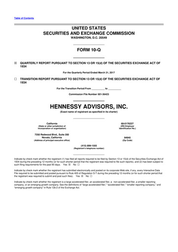 Thumbnail Hennessy Advisors 10-Q Quarterly Report FY2017 