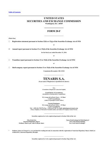 Thumbnail Tenaris 20-F Annual Report 