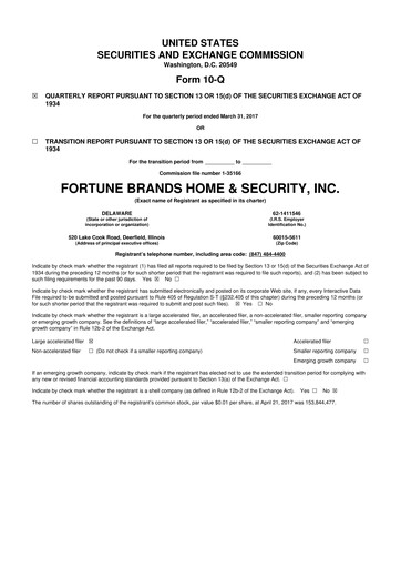 Vorschaubild Fortune Brands Innovations 10-Q Quartalsbericht 2017 