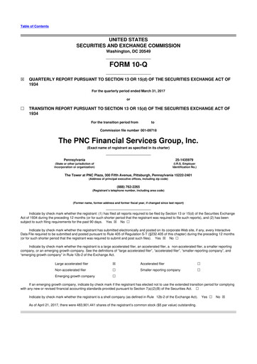 Thumbnail PNC Financial Services 10-Q Quarterly Report FY2017 
