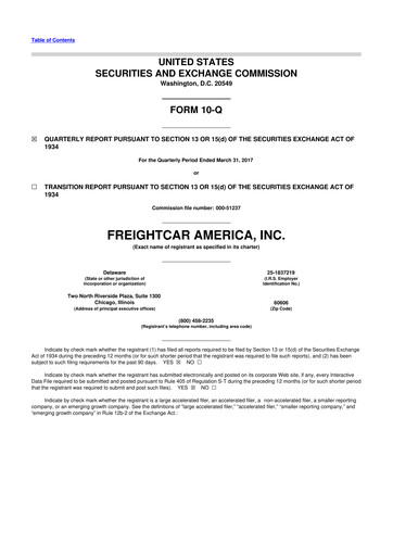 Thumbnail FreightCar America
 10-Q Quarterly Report FY2017 