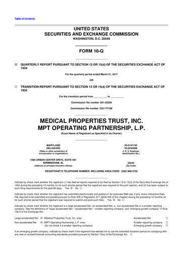 Vorschaubild Medical Properties Trust
 10-Q Quartalsbericht  